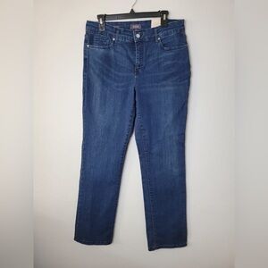 NYDJ  Straight Leg Lift Tuck Stretch Jeans Sweetbay Blue Sz 10 NWT